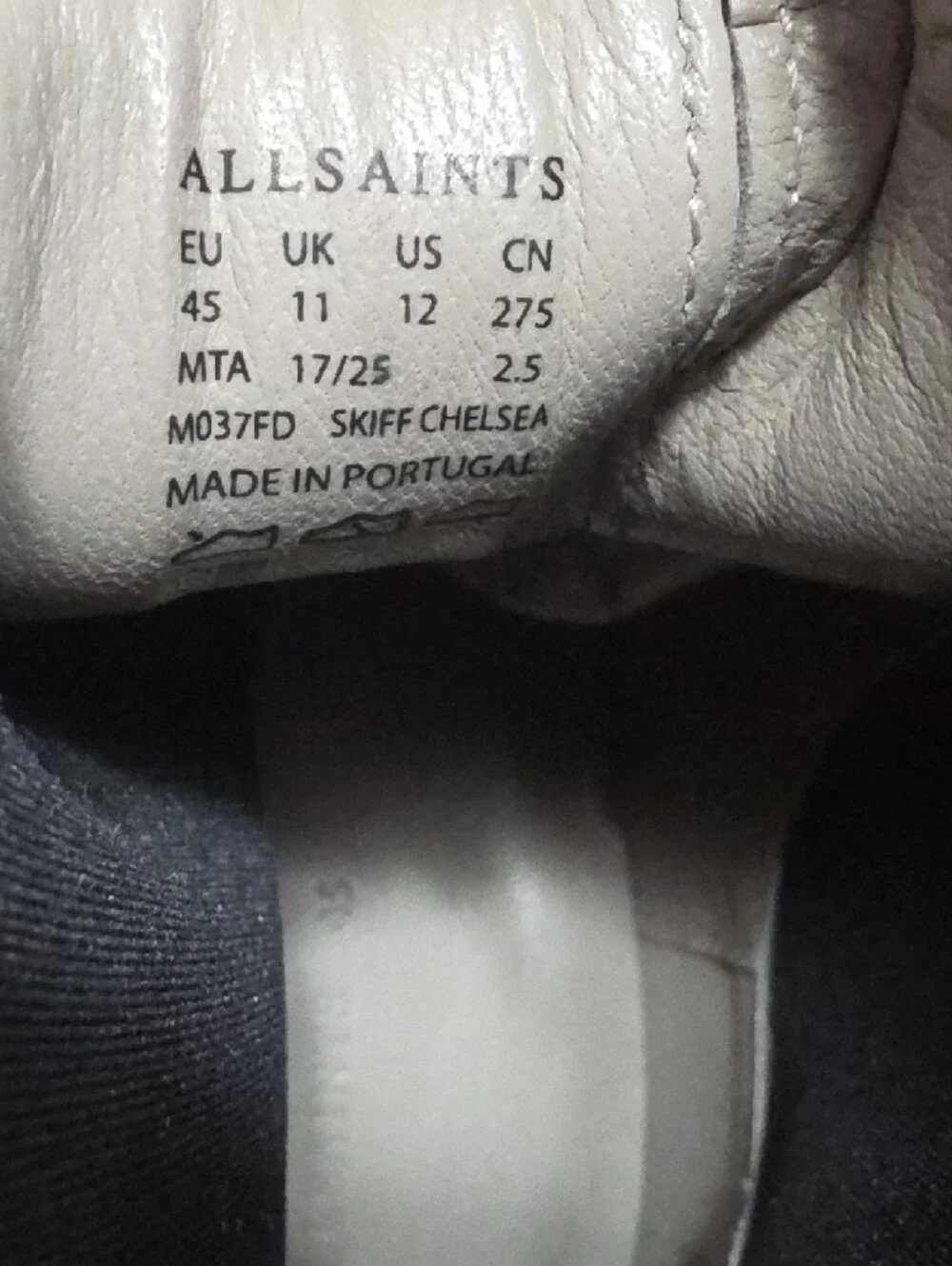 ALL SAINTS Size 12 Skiff Chelsea Boots